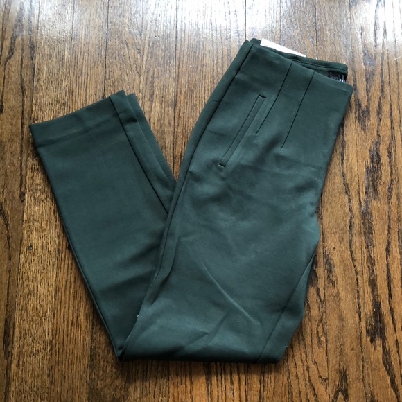 Rafaella Pants - Rafaella Sports Wear "The Slim" High Rise Stretch Forest Green Pleated Pants